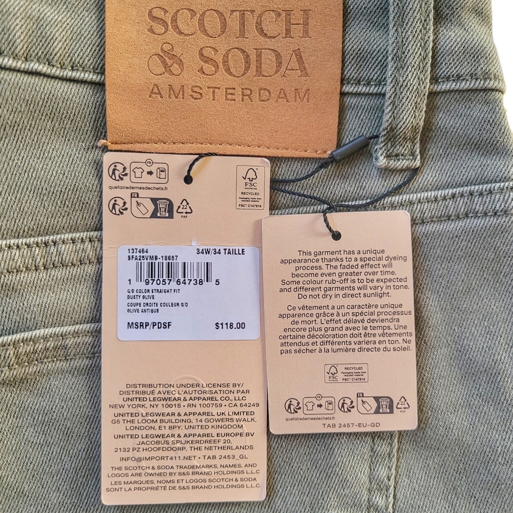 Scotch & Soda // M's Straight Leg 5-Pocket Jeans // 34 // Dusty Olive - Picture 11 of 11